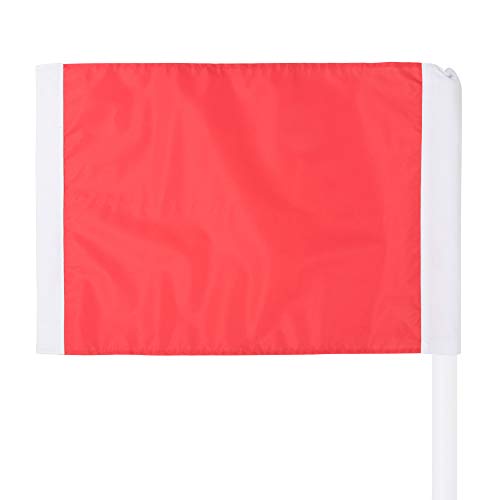 Soccer Corner Flags Set of 4 - 60" Poles with Red Rectangle Flags