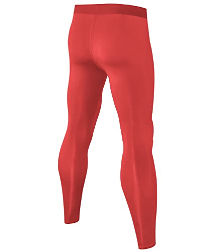 Men's Compression Pants - Athletic Leggings Tights, Small Red