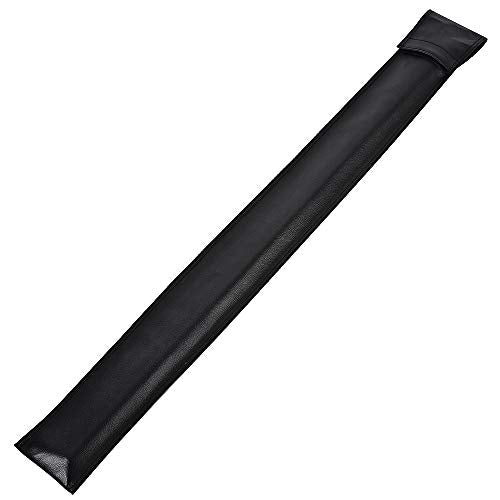 32" Black Leather Billiard Cue Case - Holds 1 Butt & 1 Shaft