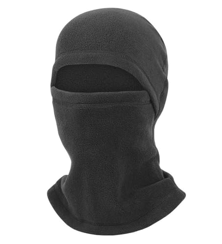 Thermal Fleece Balaclava Ski Mask - Cold Weather Face Cover - Large, Black