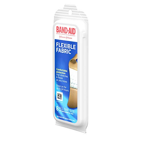 Flexible Fabric Adhesive Bandages for Wound Care, 8-Count Travel Pack