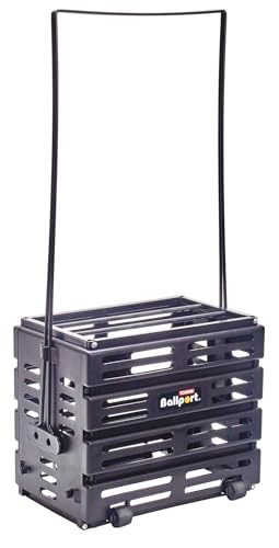 Deluxe Tennis Ball Hopper with Wheels - Black