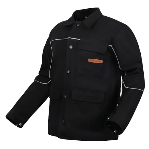 ARCCAPTAIN Welding Jacket, 11oz Flame Resistant (FR) Cotton Welding Jackets for Men and Women