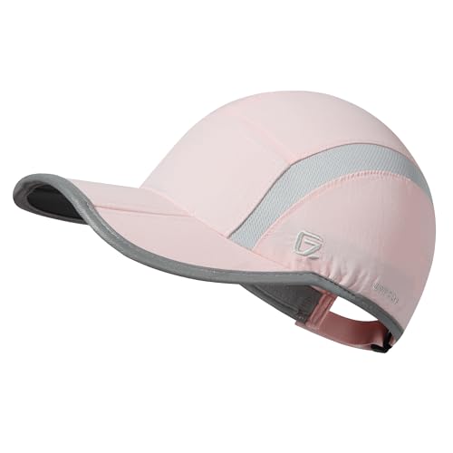 GADIEMKENSD Reflective Folding Sun Hat - UPF 50+ Outdoor Sport Cap, Light Pink, 6 7/8-7 1/2