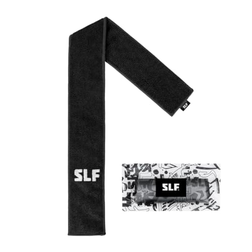 Thin Black Football Towel - 14.5" Microfiber with Hook & Loop Closure