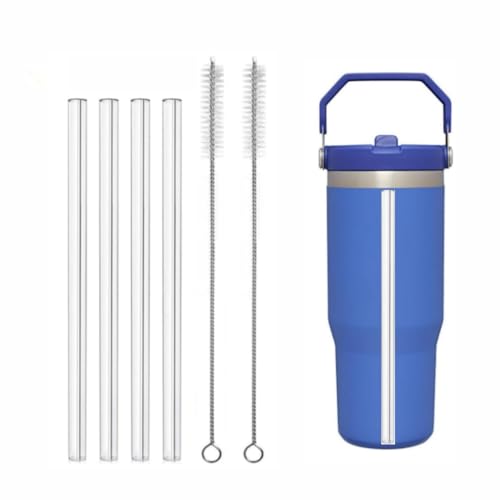 Replacement Straws for 30oz Flip Tumbler - 4 Pack with Cleaning Brushes