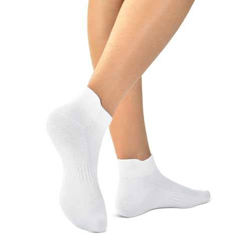 Ankle Socks for Women - 6 Pairs Low Cut Athletic - White/Black/Grey