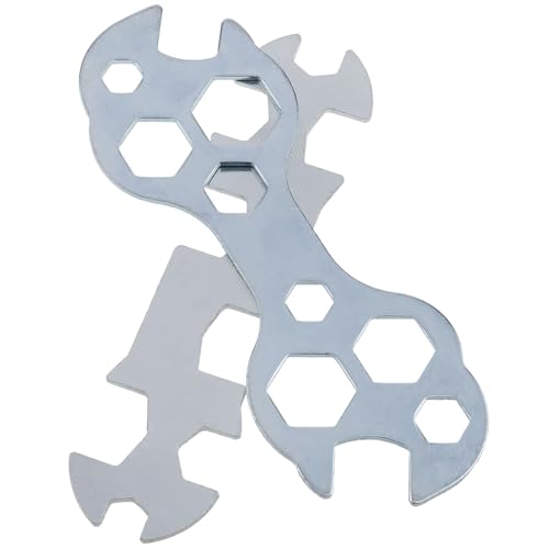 Multi-Hole Bicycle Wrench Set - Durable 45 Steel, 2-Piece