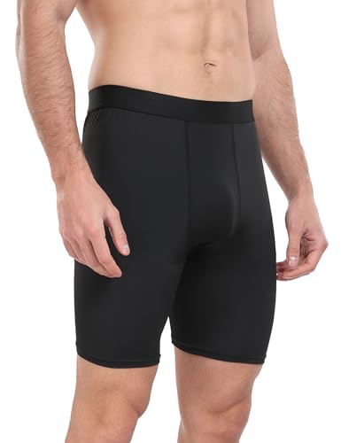 Compression Shorts for Men - Athletic Performance Baselayer - Black, Medium