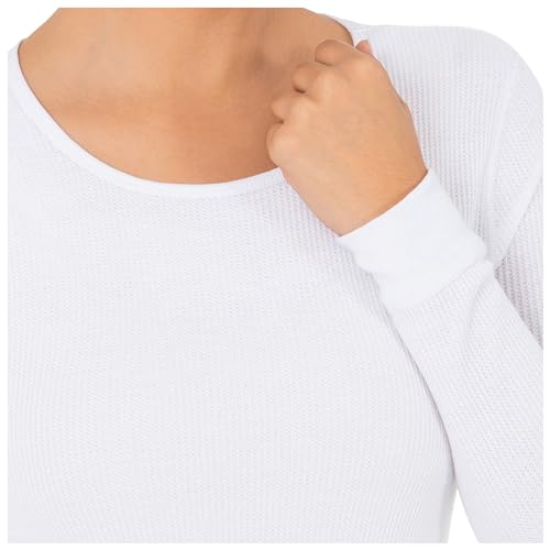 Women's Micro Waffle Thermal Underwear Tee - Medium / White