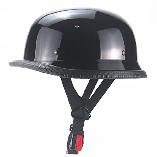 SanQing German Style Open Face DOT Motorcycle Helmet – X-Large Bright Black