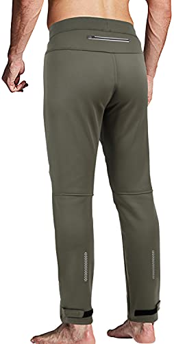 Souke Sports Men's Windproof Winter Cycling Pants - Medium Green