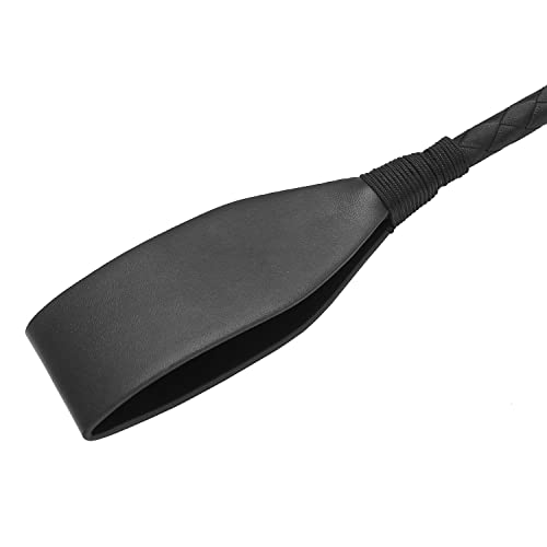 18 Inch Leather Riding Crop - Lightweight Black Whip, Style A