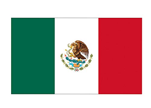 Mexico Flag Vinyl Decal - 3x5 Inch Weatherproof Car Bumper Sticker