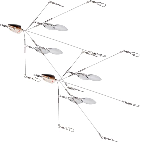 SF Alabama Rigs Umbrella Fishing Rig with 4 Blades - Silver, 2-4 Bladed Version