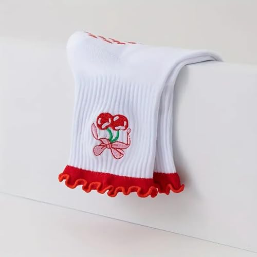 Grip Yoga Socks for Women - Cute Pilates Socks, One Size Red
