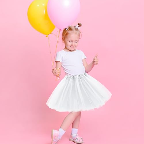 Layered Tutu Skirt Dress for Toddler Girls - White