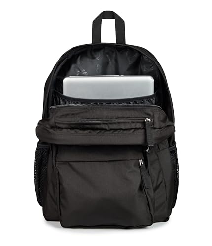 JanSport Big Plans Backpack Black - Laptop & Water Bottle Storage, Trolley Pass-Through