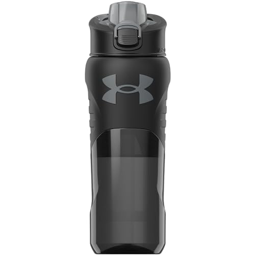 Under Armour 24oz Clarity Bottle - Black OSFA with Leak-Resistant Lid