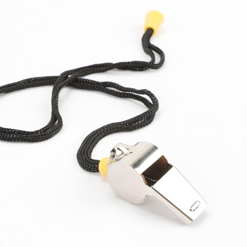 Stainless Steel Referee Whistle with Lanyard - 1 Pack