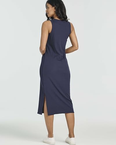 Real Essentials 3 Pack Women's Casual Midi Dresses Sleeveless Tank Set Large