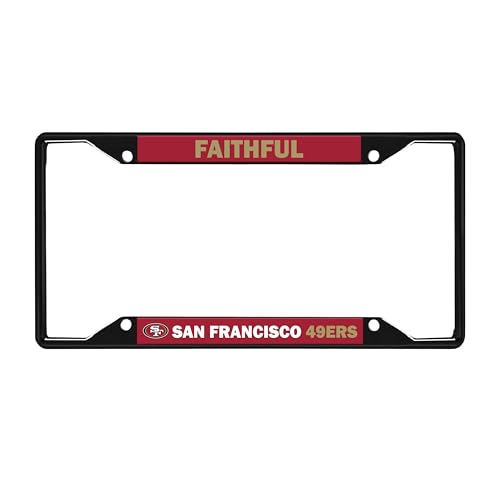 San Francisco 49ers License Plate Frame - Black Metal Design