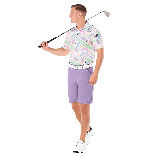 Royal & Awesome Pastel Purple Men's Golf Shorts Slim Fit Fun Bright Design