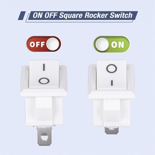 10 Pcs White Mini Rocker Switch 2 Pin On/Off for Boat & Car