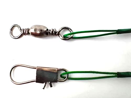60Pcs Fishing Wire Leaders with Swivels - 3 Sizes for Freshwater & Saltwater