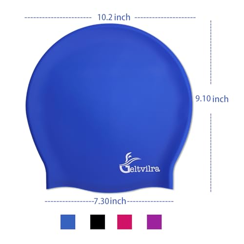 Fuchsia Extra Large Kids Swim Cap for Long Hair Dreadlocks & Braids Waterproof Silicone Turban