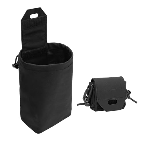 IDOGEAR Black Molle Dump Pouch Mini Folding Tool Bag for Tactical Belt & Backpack