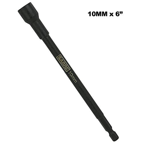 10mm Impact Magnetic Nut Driver ? 6 Inch Length, 1/4 Inch Hex Shank, Magnetic Socket Tip (10mm Metric)