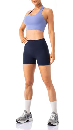 Lavento Women's All Day Soft Biker Shorts 3/5/7 Inch Inseam True Navy Variation