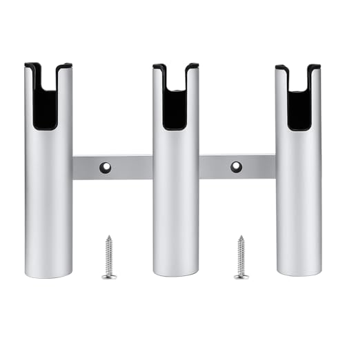 Marinebaby Silver 3 Tube Aluminum Boat Rod Holder - Suitable for Yacht & Boat