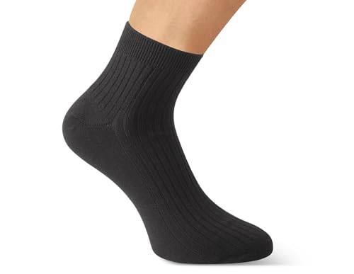 Coolmax Ankle Socks for Men - 5-Pack Loose Fitting (10-13) - Black