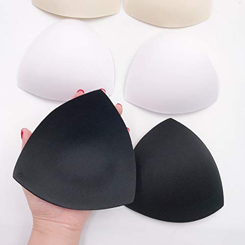 JZK Removable Triangle Bra Pads 6 Pairs White Beige Black — Lightweight Swimwear & Sports Bra Enhancers