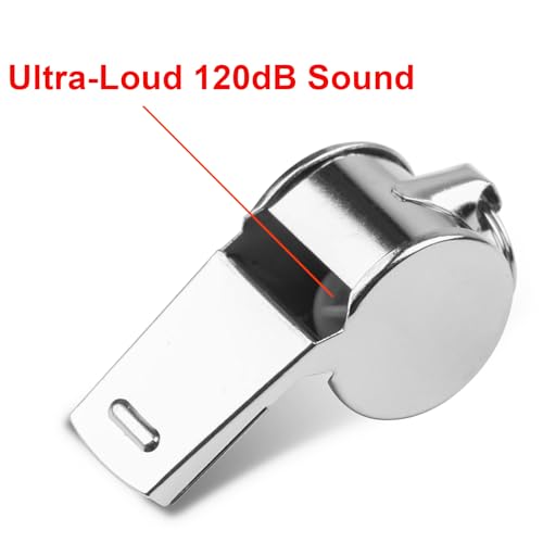 24-Pack Stainless Steel Safety Whistles with Lanyards - Loud, Clear Sound for Coaches & Outdoors