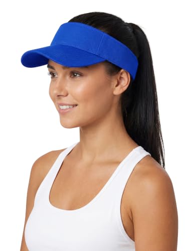 Cooraby Adjustable Sun Visor Hat for Women & Men - Royal Blue