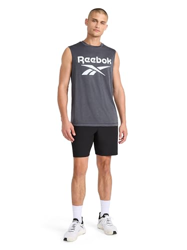 Men's Gladiator Large Logo Muscle Tank Top - Ebony Heather