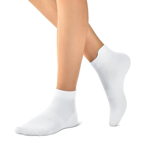Ankle Socks for Women - 6 Pairs Low Cut Athletic - White/Black/Grey