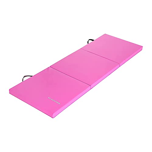 3-Panel Folding Gymnastics Mat - 6x2 Feet, Pink Color