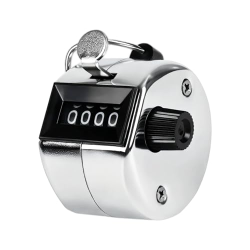 4-Digit Handheld Tally Counter - Durable Stainless Steel Clicker