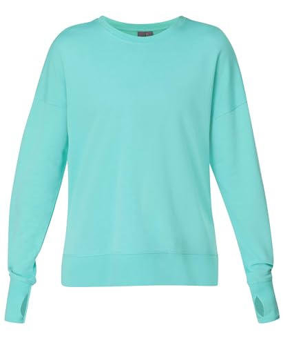 Sweaty Betty After Class Cropped Crewneck Sweatshirt - Sea Spray Blue, Small
