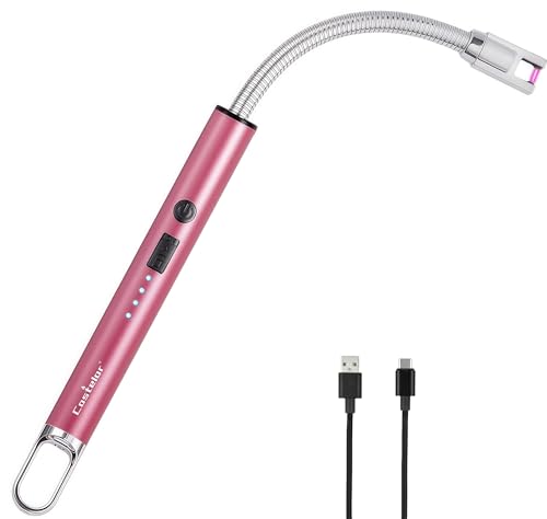 Electric Candle Lighter, USB Rechargeable Arc Lighter with Flexible Neck - Rose Gold
