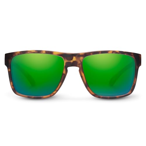 Suncloud Rambler Polarized Sunglasses Matte Tortoise Green Mirror