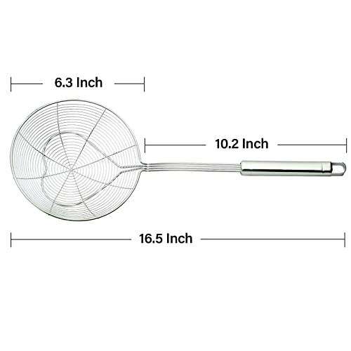 Stainless Steel Strainer Skimmer Spoon - 6.3 Inch for Frying