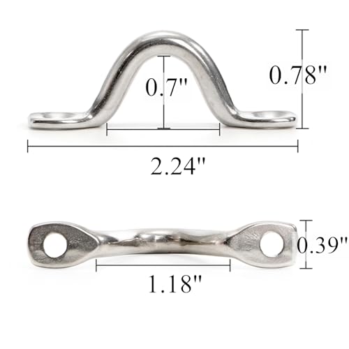 Stainless Steel Boat Pad Eye Tie Down Anchors - 10 Pack