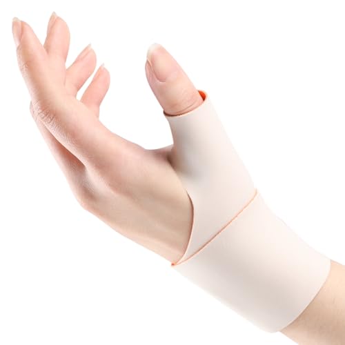 Thumb Wrist Brace Left Hand - Adjustable Compression Sleeve for Pain Relief - Medium Left / Nude