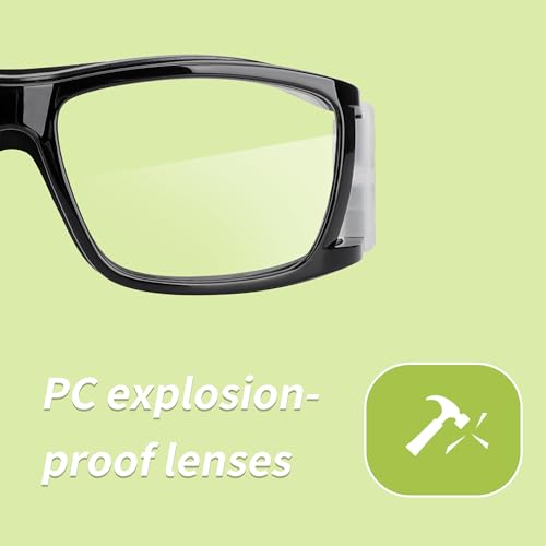 Sport Glasses for Men & Women - Black Frame, Black Nose Pads
