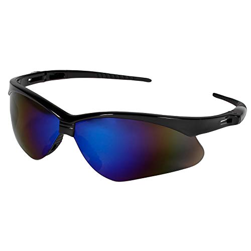 KleenGuard Nemesis Safety Glasses Black Frame Blue Mirror Lenses 6 Pairs